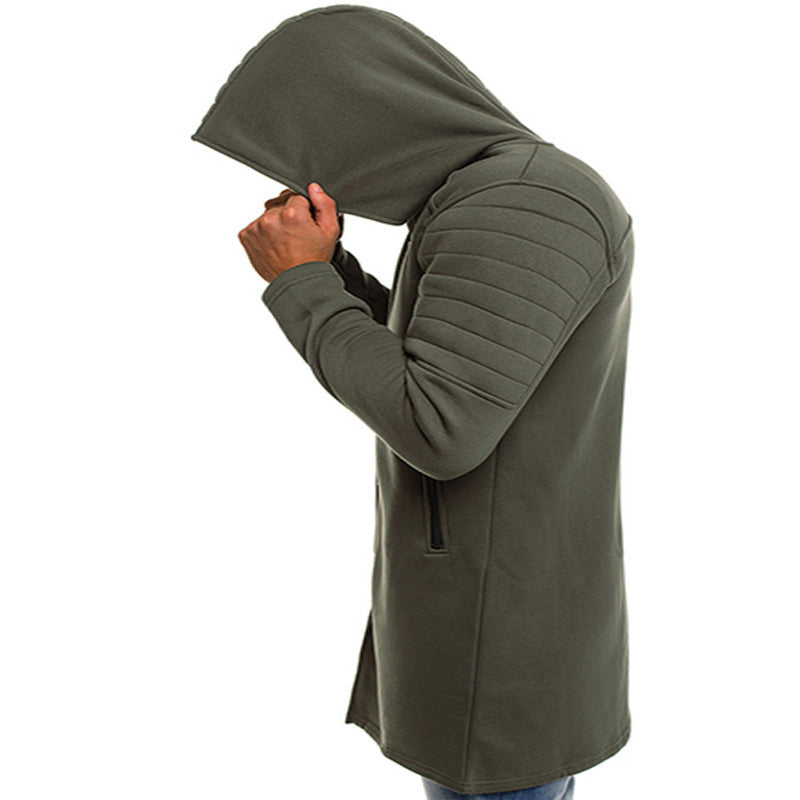 2021 Winter Men&#39;s Jacket Hoody Solid Color Long Sleeve Hooded Waistcoat Men Long Sleeve Outwear