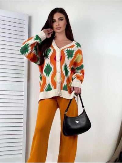 Elegant Long Sleeve Fairty Plaid Pullover Two Piece Set Women Autumn Winter Solid Color Sweet Korean Fashion Pant Set 2022