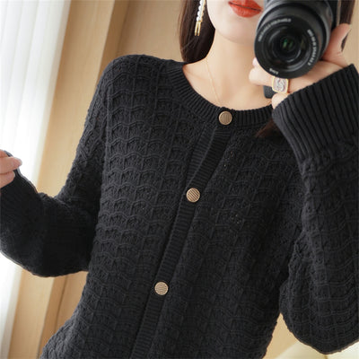 New Sweater Spring and Autumn Women's O-Neck Cardigan Casual Knitted Strap Tops Korean Fashion Thickening Bottoming Shirt Jacket