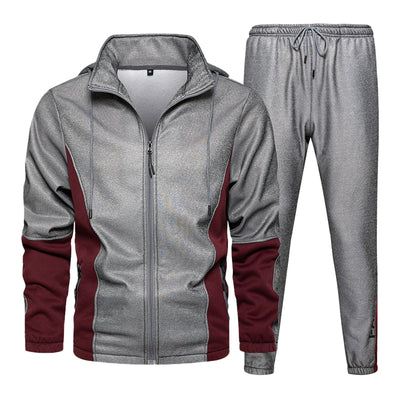 ropa hombre Men Sets Long Sleeve Pocket Patchwork Set Long Pants Sets Trouser Suit survêtement homme