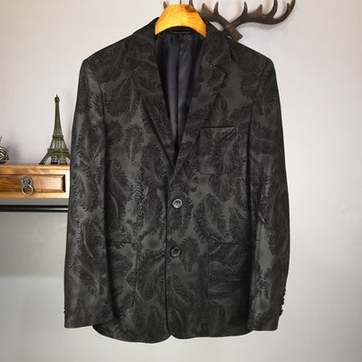 Designer New Genuine Leather Sheepskin Mens Printed Business Jackets Long Sleeve Single Breasted Slim Fit Thin Coats Plus Size