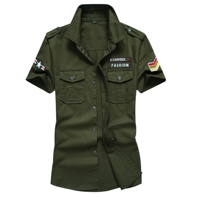Military Style Mens Shirts 2022 Army Short Sleeve Shirts 100 Cotton Slim Camisa Masculina Imported-china 6xl Plus Size Male Tops