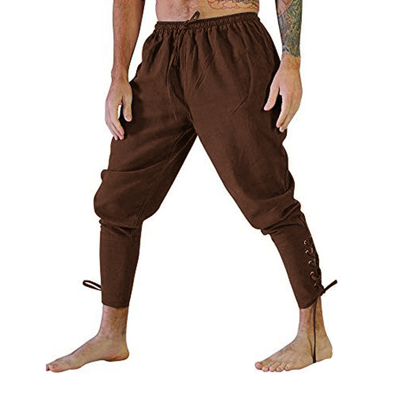 Medieval Renaissance Pants for Men Solid Halloween Party Trouser Men Retro Prince Cosplay Costume Trousers Men Stage Performance