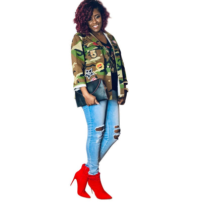 Plus Size Women's Winter Jacket Camo Patchwork Button Coat 2022 Autumn Female Baseball Jacket Lady Fall Casual Wholesale Clothes