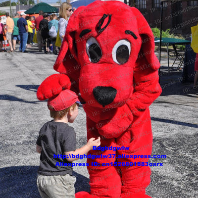Red Clifford Dog Mascot Costume Adult Cartoon Character Outfit Suit Corporate Image Film Opening Session zx2384