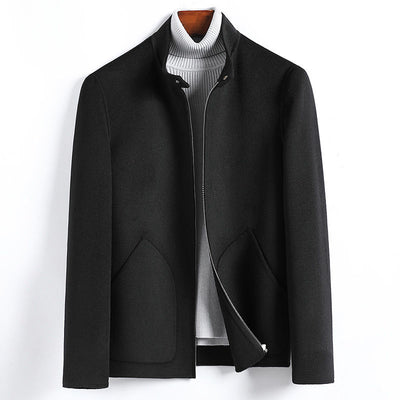 2021 Autumn Winter New Men Wool Blends Coats Slim Fit Thick Woolen Overcoat Casual Warm Windbreaker Jacket Male Clothing B436
