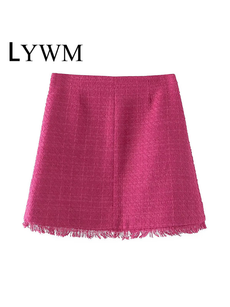 LYWM Two piece set Women suits Cropped Blazer and Mini Skirt Elegant High Fashion Chic Lady 2 piece set Women blazer set