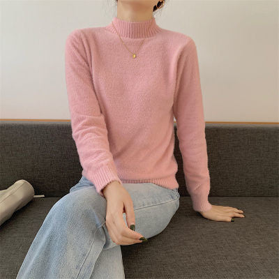 O Neck Solid Sweater Women Solid Color Pullover Female Knitted Office Lady Sweaters Slim Long Sleeve Jumper Minimalist Knitwear
