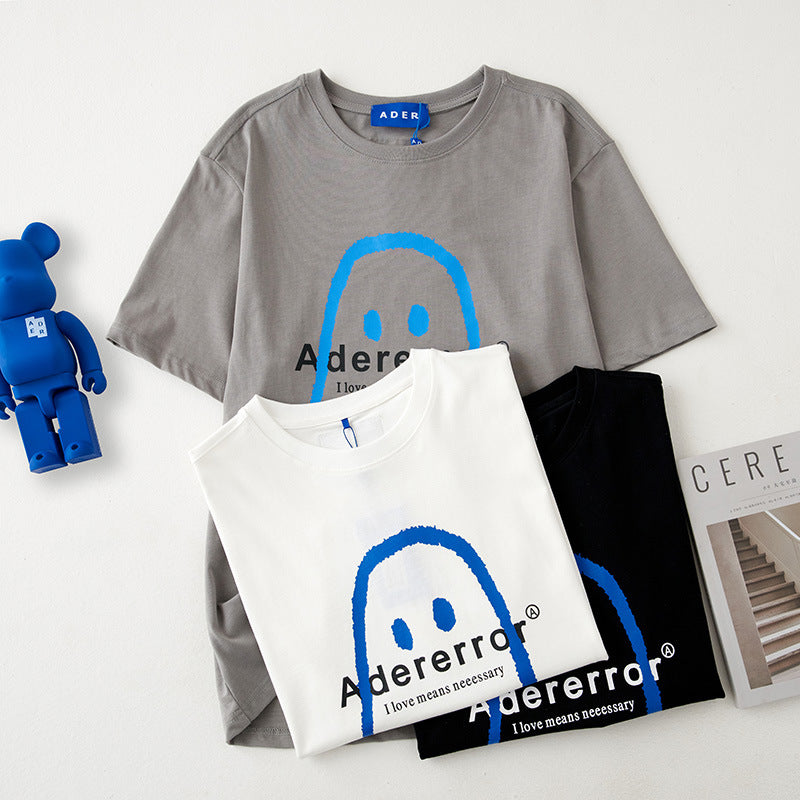2022 New Ader Summer Couple Brand Cartoon Ghost Ghost Casual Alphabet Short-sleeved Round Neck Print T-shirt T Shirt Women