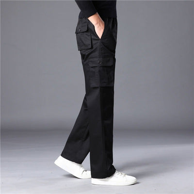 Men&#39;s Cargo Pants Mens Casual Multi Pockets Military Tactical Pants Men Outwear Solid Color Straight Male Long Trousers Y56
