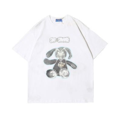 Men Summer Fashion Tops Creative X-Rayed Bear Print T-Shirts Streetwear Hip Hop Casual Loose Short Sleeve Tees Tshirts