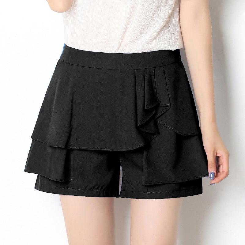 Chiffon Summer Shorts Women Clothes Loose Ruffles Casual Short Pants Thin High Waist Short Shirts TA8803