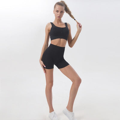 New Style Seamless Women Yoga Set Sports Bra Sports Shorts Fitness Wear Outfit 2 Piece Gym Yoga Sets Workout Suits