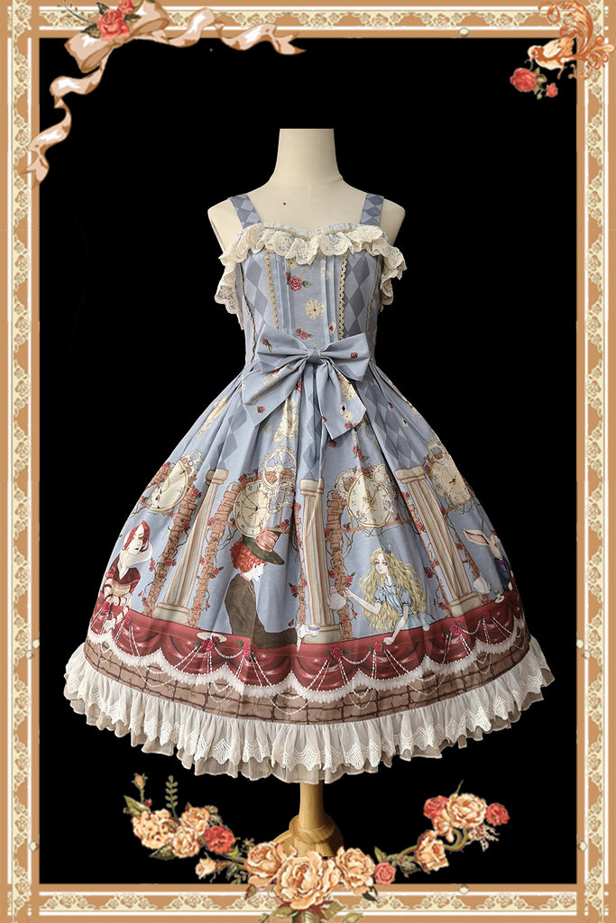 Party in Timing Tower ~ Sweet Printed Lolita JSK Dress Sleeveless Party Dress by Infanta
