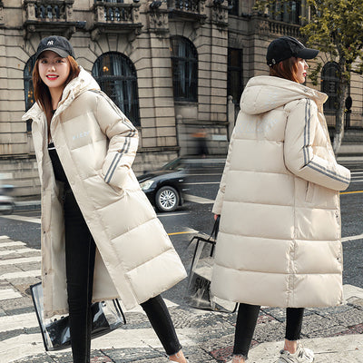 Parka women's leisure medium length 2021 new Korean fashion British letter printed padded women 8615