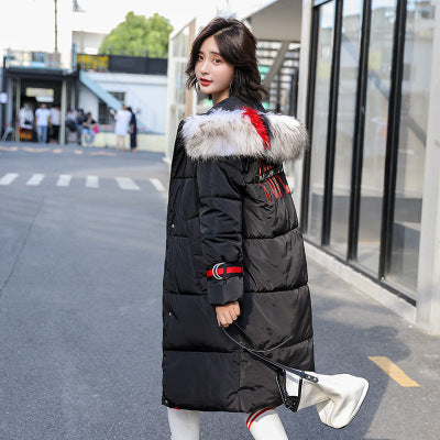 Fashion 2021 Long Sleeve Winter Female Warm Coat Thicken Casual Hooded Fur Collar Women's Europe America Cotton Clothing CSS218