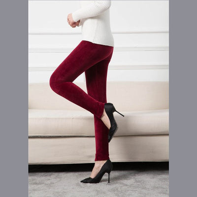 Winter Warm Leggings Plus Velvet Thickening Women Pants High Waist Slim Plus Size Fleece Super Stretch Leggings Multiple Colour
