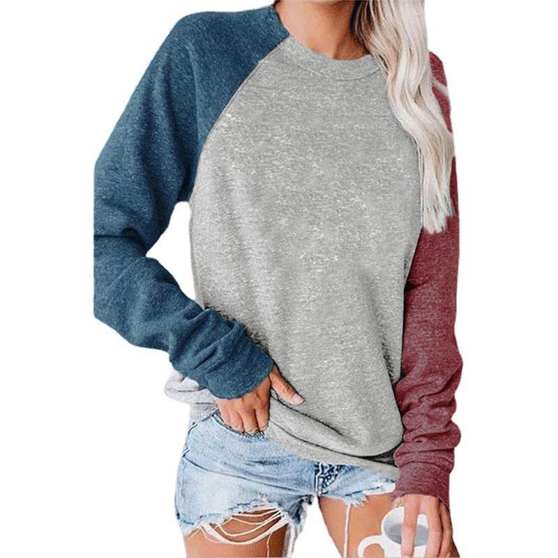 Autumn Women Streetwear T-Shirts Casual O-Neck Long Sleeve Tops Spring Female Clothing Patchwork T-Shirts Tees Femme Ropa Mujer