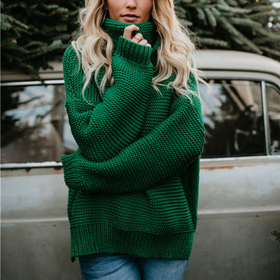 Sweater Women's Thick Long Sleeve Turtleneck Pullover Sweater Womens Winter Sweaters 2021 Womens Knit Sweaters Oversized