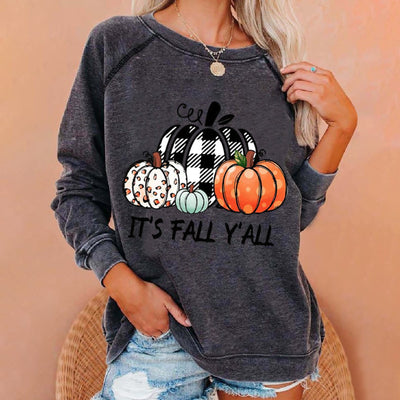 Women Pullover Casual N Print Long Sleeved O Neck Fashion Warm Autumn Winter Sweatshirt Tops