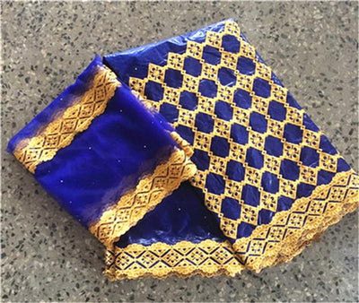India bazin brode getzner 2021 nouveau cotton bazin riche getzner royal blue nigerian lace fabric for wedding 5+2yard/lot