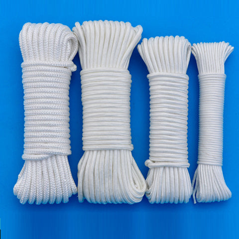 2MM 12MM DIY Craft White Nylon Braided Compound Core Rope Wear-resistant Binding String Tent Line Clothesline Polypropylene Rope