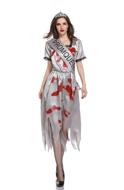 Halloween Costumes Horror Cos bloody Skull Zombie Costume Vampire Ghost Bride for Women Ceremonial Usherette