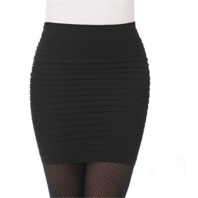 Summer Elasticity Short Pleated Skirt High Waist Tight Comfort Sexy Bodycon Skirts Multi-color Bag Hip Black Nightclub Miniskirt