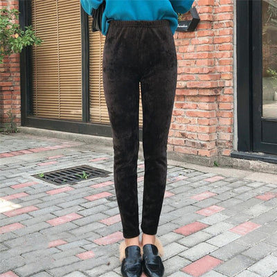 LJCUIYAO Push Up Leggings Women Legins Fitness High Waist Leggins Pencil Pants Casual Ankle-Length Elastic Soft Warm Leggings