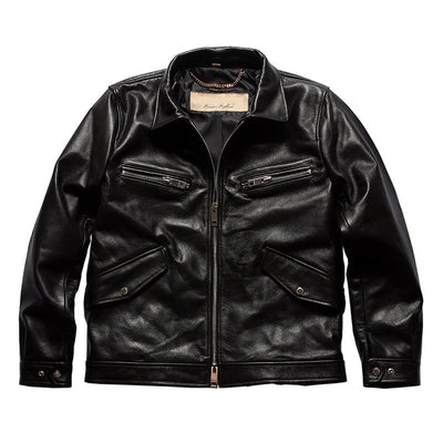BU20 Read Description! Asian Size Excellent Cow Leather Winter Jacket Men's Classic Cowhide Leather Coat