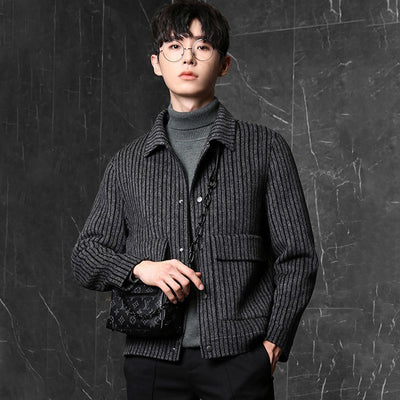 2021 Autumn Winter New Men&amp;#39;s Woolen Coat Wool Blends Thickening Male Business Warm Turn-down Collar Long Sleeve Overcoat B404