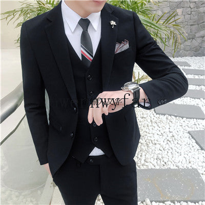 Gwenhwyfar Men's Business 3-Pieces Mens Suits Classic Fit Office 2 Button Suit Jacket & Pleated Pants Set (Jacket+Trousers+Vest)