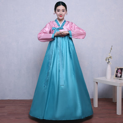 High Quality Multicolor Traditional Korean Hanbok Dress Female Korean Folk Stage Dance Costume Korea Traditional Costume Party