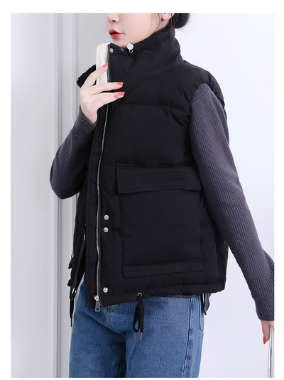 Large pocket casual cotton vest women&#39;s jacket for fall/winter 2021 new Korean short cotton vest cardigan vest Y536