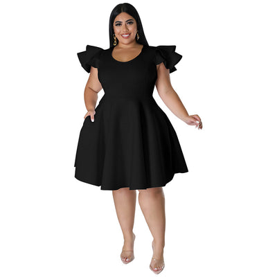 Summer Multicolor Swing Plus Size Dress Women's Clothing Harajuku solid color Women Dresses Fashion oversized Female Clothing