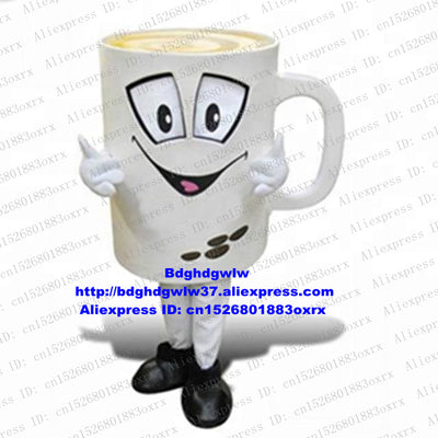 White Milk Cup Coffee Cup Mug Tumblerful Mascot Costume Cartoon Character Campaign Propaganda Drum Up Business zx2734