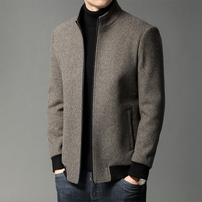 2021 Autumn Winter New Fashion Woolen Coat Men Thick Warm Wool Coats Mens Pure Color Casual Jackets Outwear Men Overcoat B399