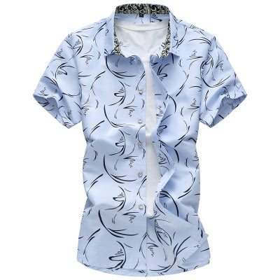 Plus Size 5XL 6XL 7XL 2021 Summer New Men Shirt Casual Print Short Sleeve Shirt Hawaii Shirt Male Brand Clothing Beach Shirts
