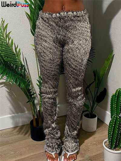 Weird Puss Zebra Print Tassel Women Casual Pants Trend High Waist Chic Deasgn Skinny Wild Trouser Y2K Office Lady Streetwear