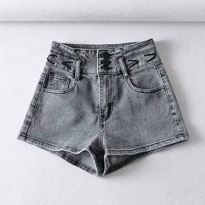 GOPLUS Shorts Denim Shorts Woman Summer Jeans Lace Up High Waist Shorts For Women Ladies Korte Broek Dames C11140