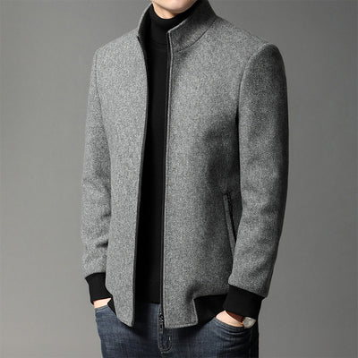 2021 Autumn Winter New Fashion Woolen Coat Men Thick Warm Wool Coats Mens Pure Color Casual Jackets Outwear Men Overcoat B399