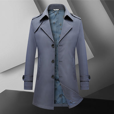 2022 Spring and Autumn New Men&#39;s Fashion Casual Single-Breasted Trench Coat Men&#39;s Business Casual Plus Size High-Quality Coat