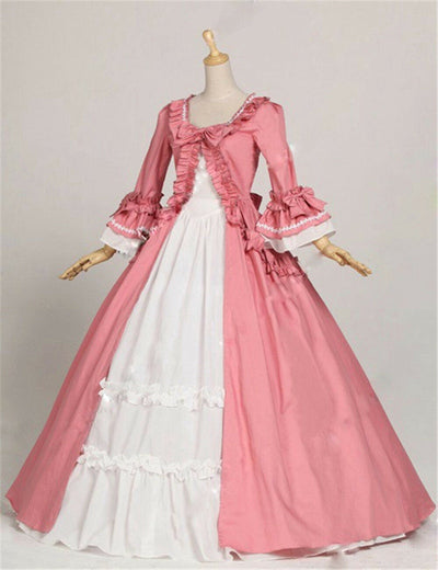 Vintage Women Lolita Dress Black White Pink Victorian Ball Gown