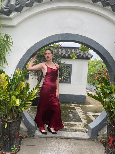 Red dress  silk dress taior make Mother Of the Bride Groom Dresses Formal Party Wedding Evening Party Gowns