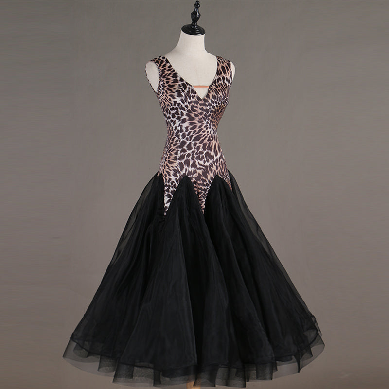 Professional Art Grade Modern Dress Waltz Dance Competition Costume long hem Dress escapulario holografico