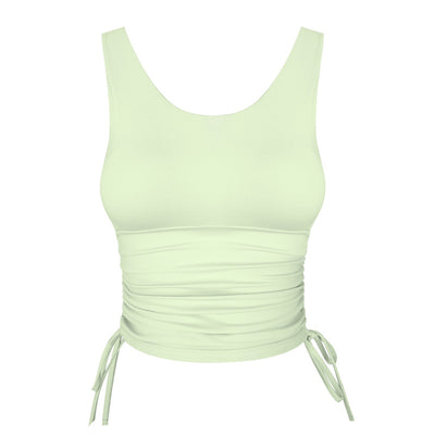Wmuncc 2022 Summer Sleeveless Yoga Shirt with Pad High Impact Women Slim Fit Crop Tops Breathable Jogger Vest Workout Sports Gym