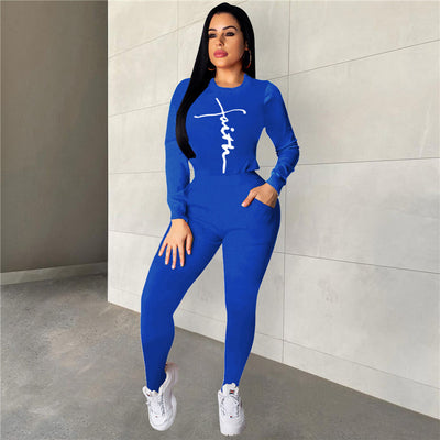 Faith Tracksuits Women Two Piece Set Fall Winer Sweatsuits Pullover Hoodie Pants Matching Set Casual Suits Wholesale DHL 6781