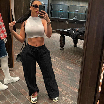 Streetwear y2k Pants For Women 2023 High Waist Baggy Pockets Pants Parachute Sweatpants Gray Casual Trousers Wholesale