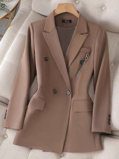 Lnsozkdg Black Slim Blazer for Women Notched Collar Long Sleeve Solid Minimalist Casual Blazers Female Fashion Clothing 2022 Y2k