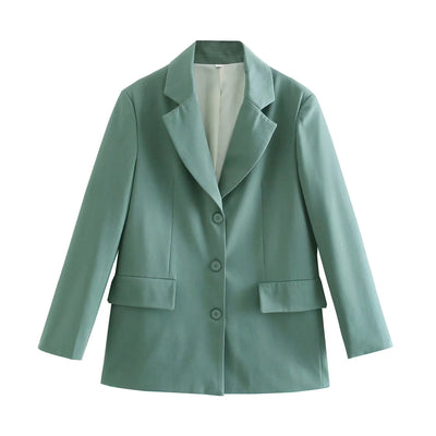 Xitimeao Women Fashion Office Clothes Pocket Open Front Loose Suit Coat Retro Pocket Women's Fashion Casual Coat